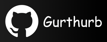 A clean design button, with the github logo, but the text 'gurthub' in comic sans next to it..